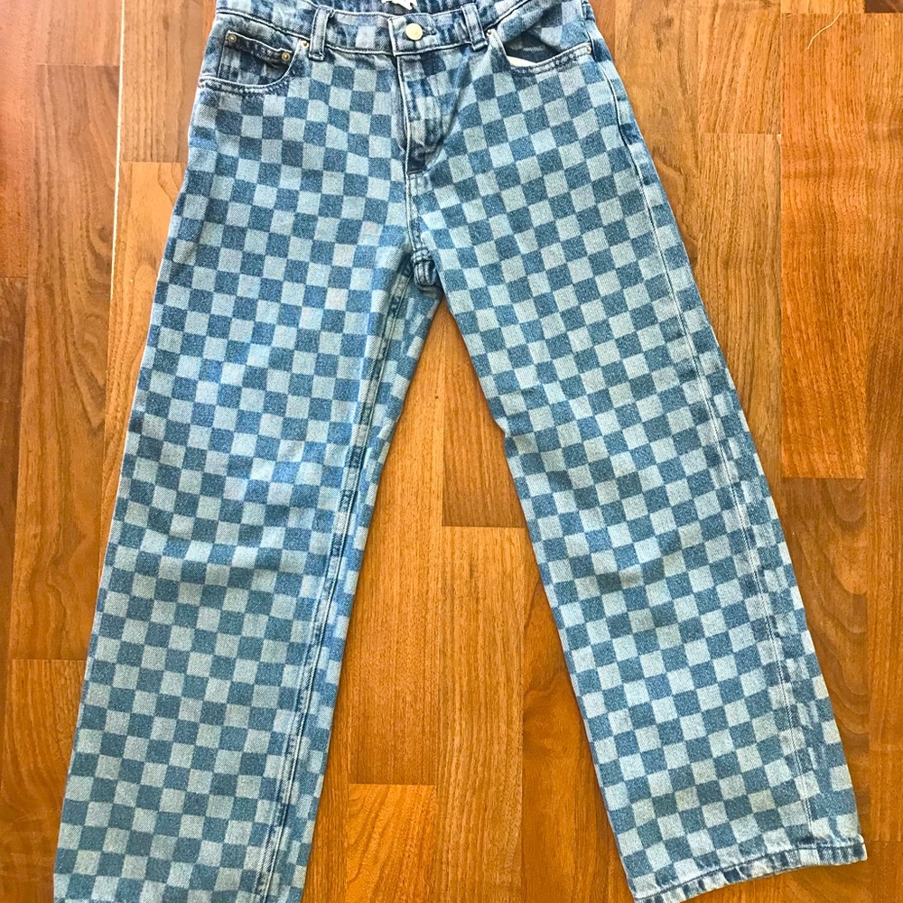 Pacsun Kids Wide Leg Checkered Jeans